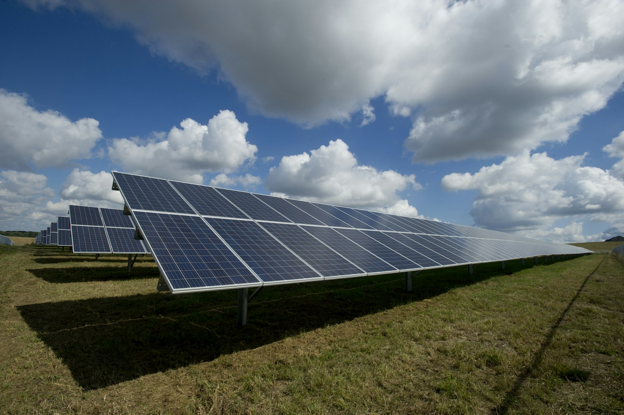 Solar array representing renewable energy insurance Solar array representing renewable energy insurance
